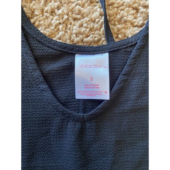 Xhilaration Black Colorful Tropical Palm Floral Pom Fringe Swim Coverup Womens S - Picture 5 of 6